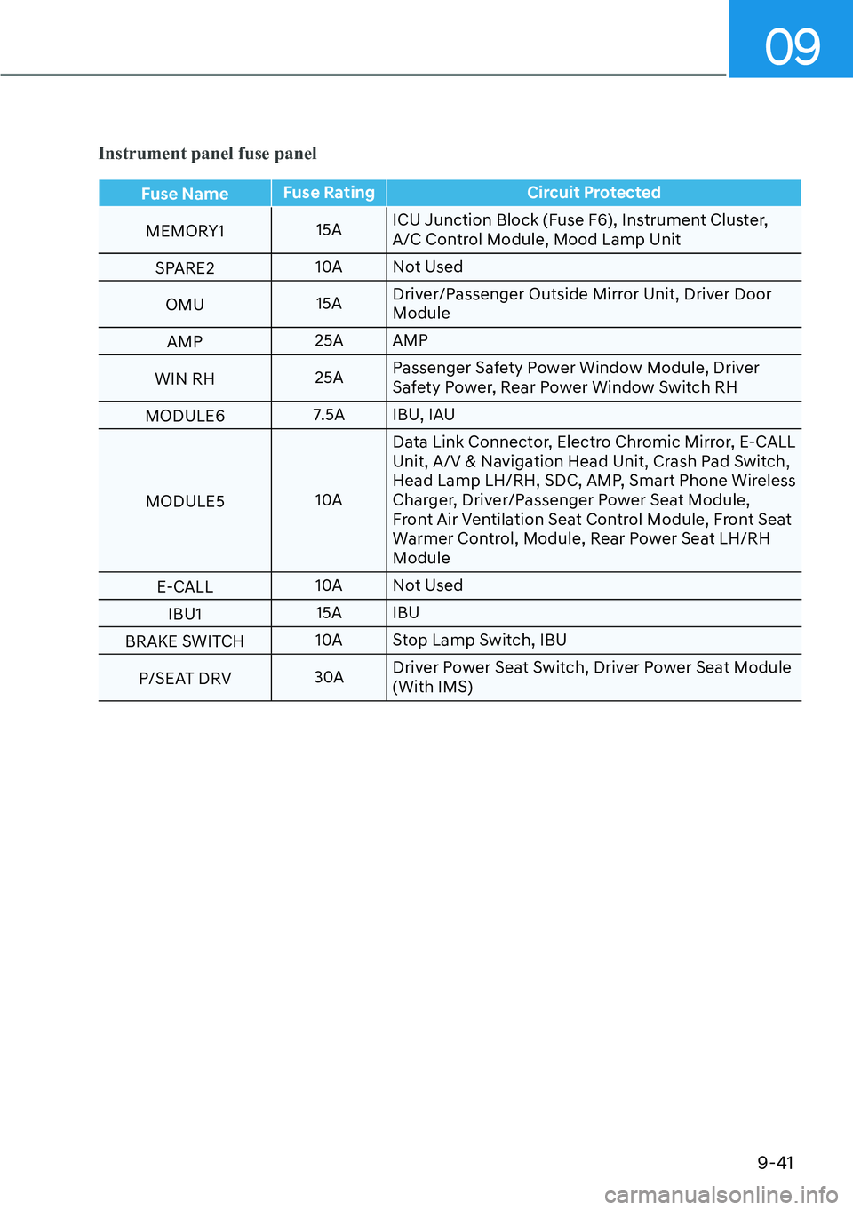 Fuse Hyundai Ioniq User Guide Pages