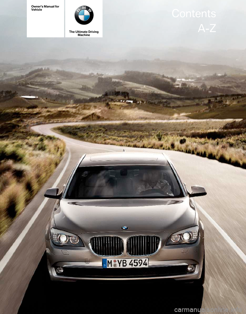 BMW 750I XDRIVE 2012 F01 Owners Manual 