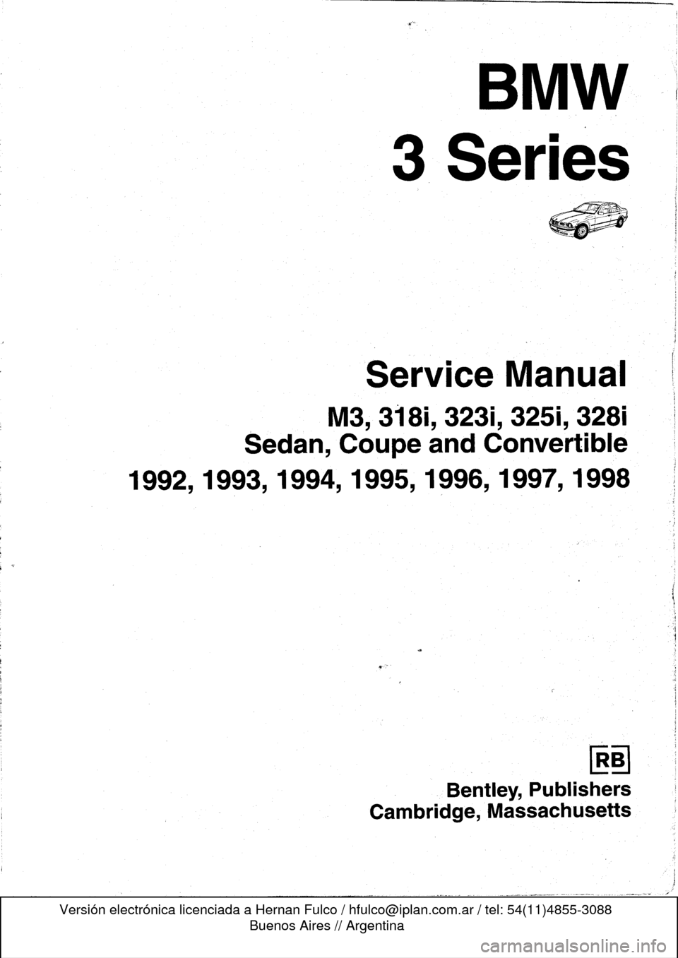 BMW 323i 1996 E36 Workshop Manual 