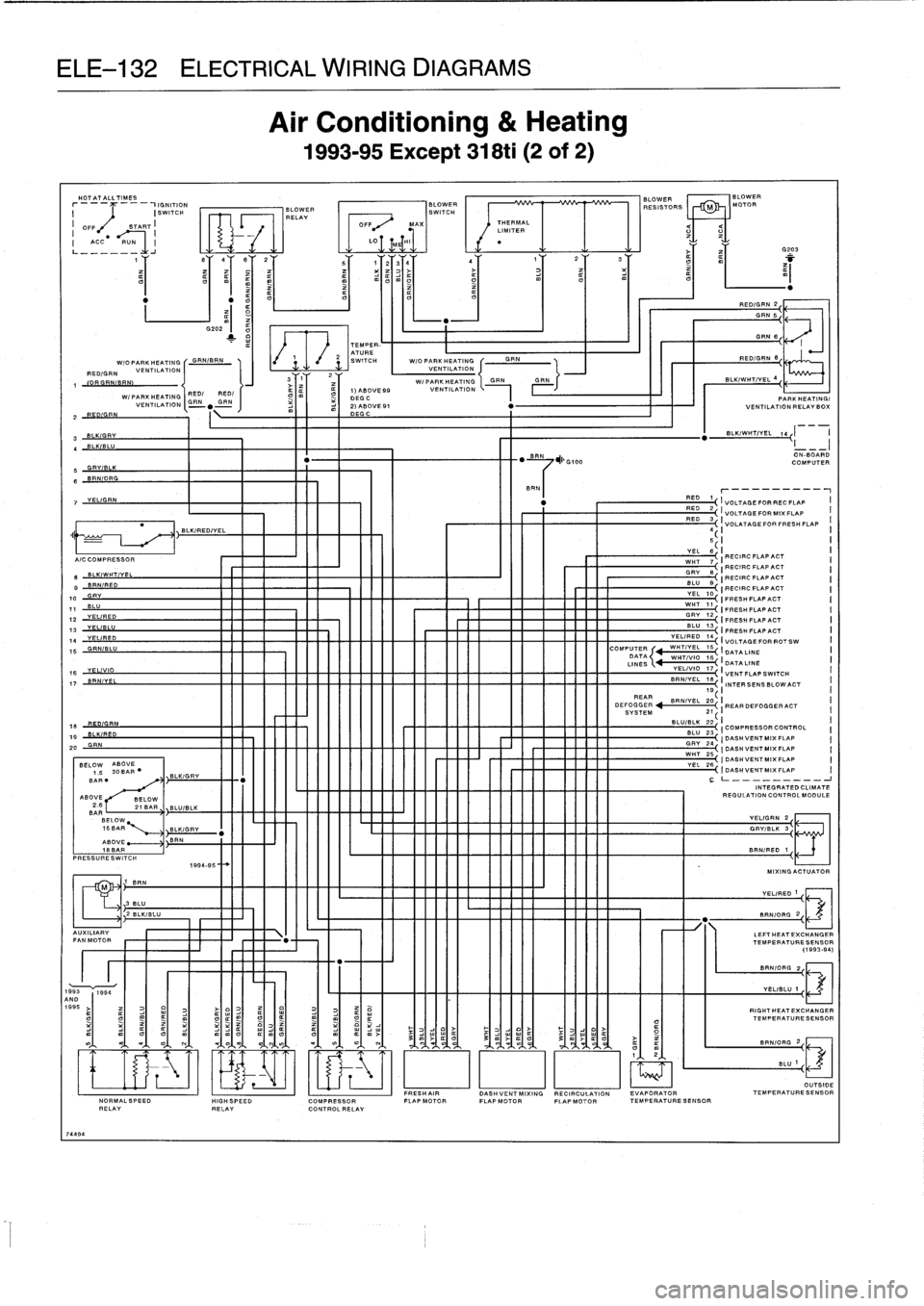 BMW 318i 1996 E36 Workshop Manual (759 Pages), Page 620: ELE-128 ELECTRICAL WIRING DIAGRAMS