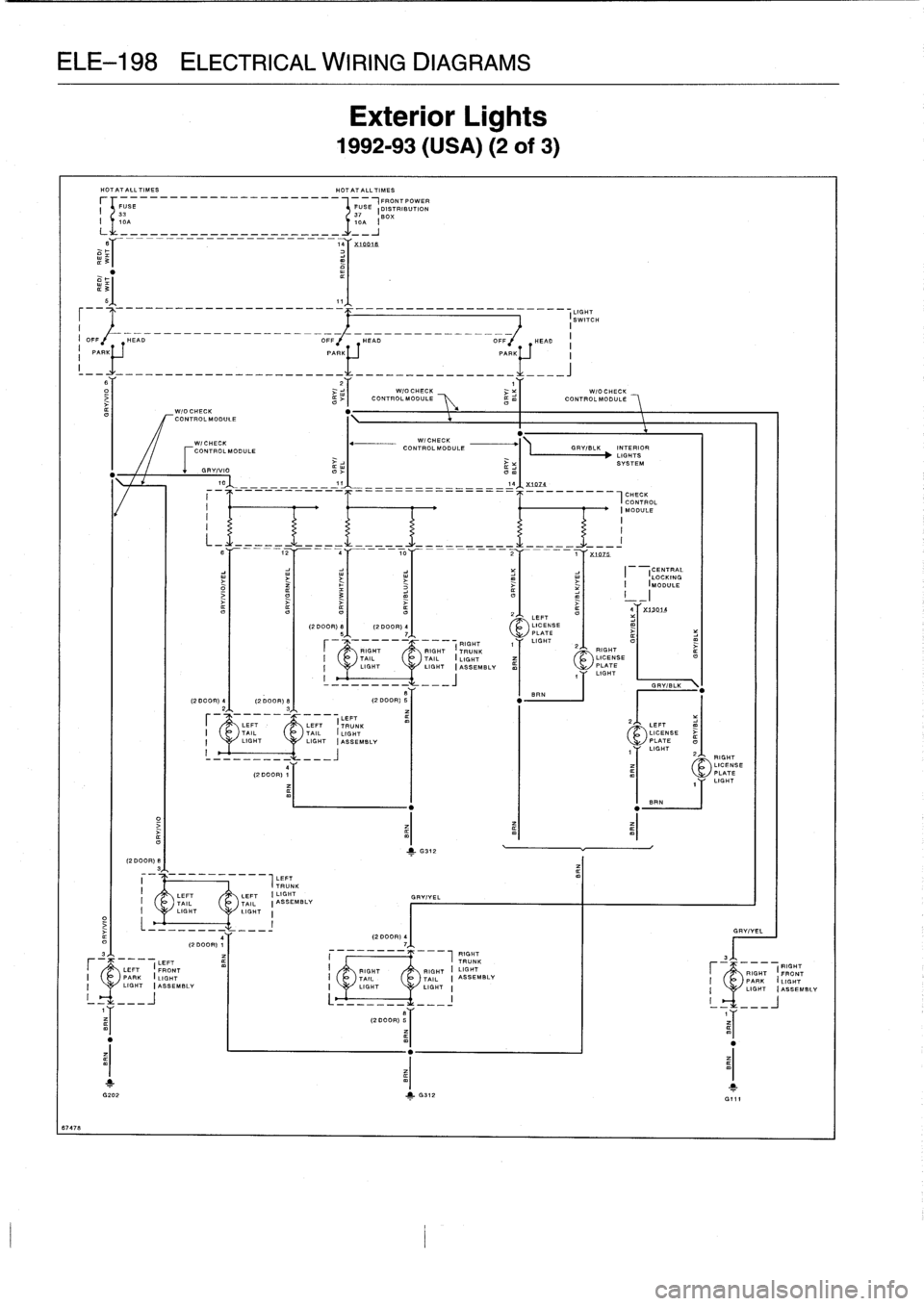 BMW 323i 1998 E36 Repair Manual 
ELE-198
ELECTRICAL
WIRING
DIAGRAMS

87478

HOTATALLTIMES

	

HOT
AT
ALL
TIMES
-------------------
71FRONTPOWER
I

	

FUSE

	

FUSE
(DISTRIBUTION
33

	

37
BOX

-=r
3

10A

	

t0A
I
__
I
%(00,9

_

	
