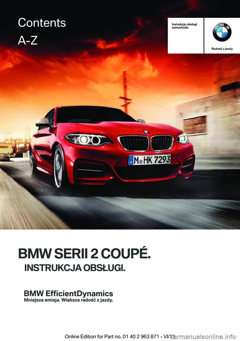 BMW 2 SERIES COUPE 2016  Instrukcja obsługi (in Polish) 