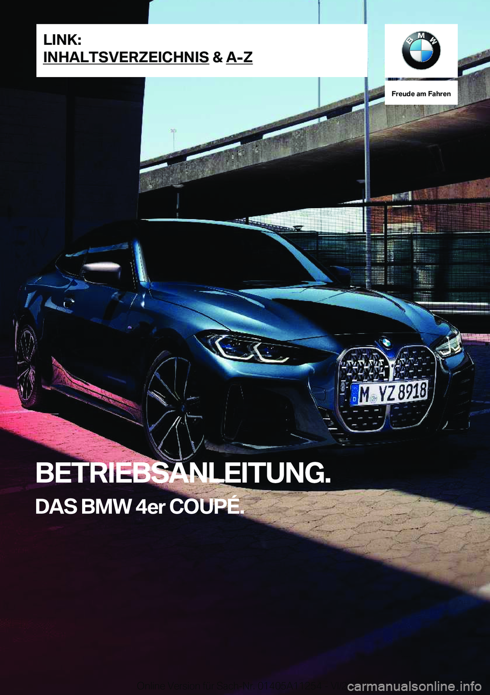 BMW 4 SERIES COUPE 2021  Betriebsanleitungen (in German) 