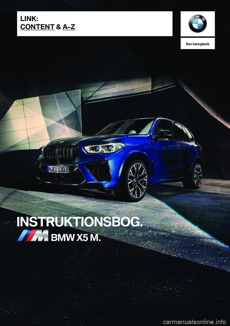 BMW X5 M 2020  InstruktionsbØger (in Danish) 
