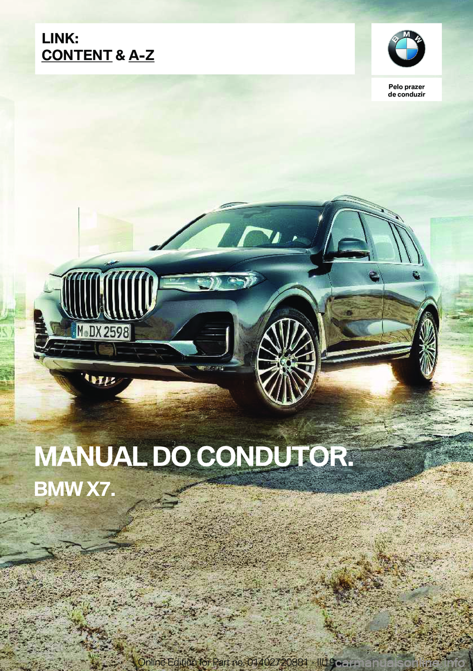 BMW X7 2019  Manual do condutor (in Portuguese) 