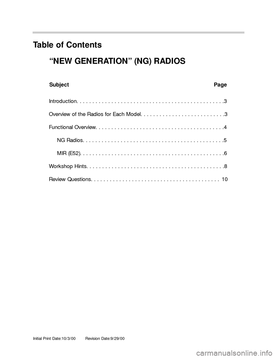 BMW X5 2006 E53 New Generation Radios Manual 