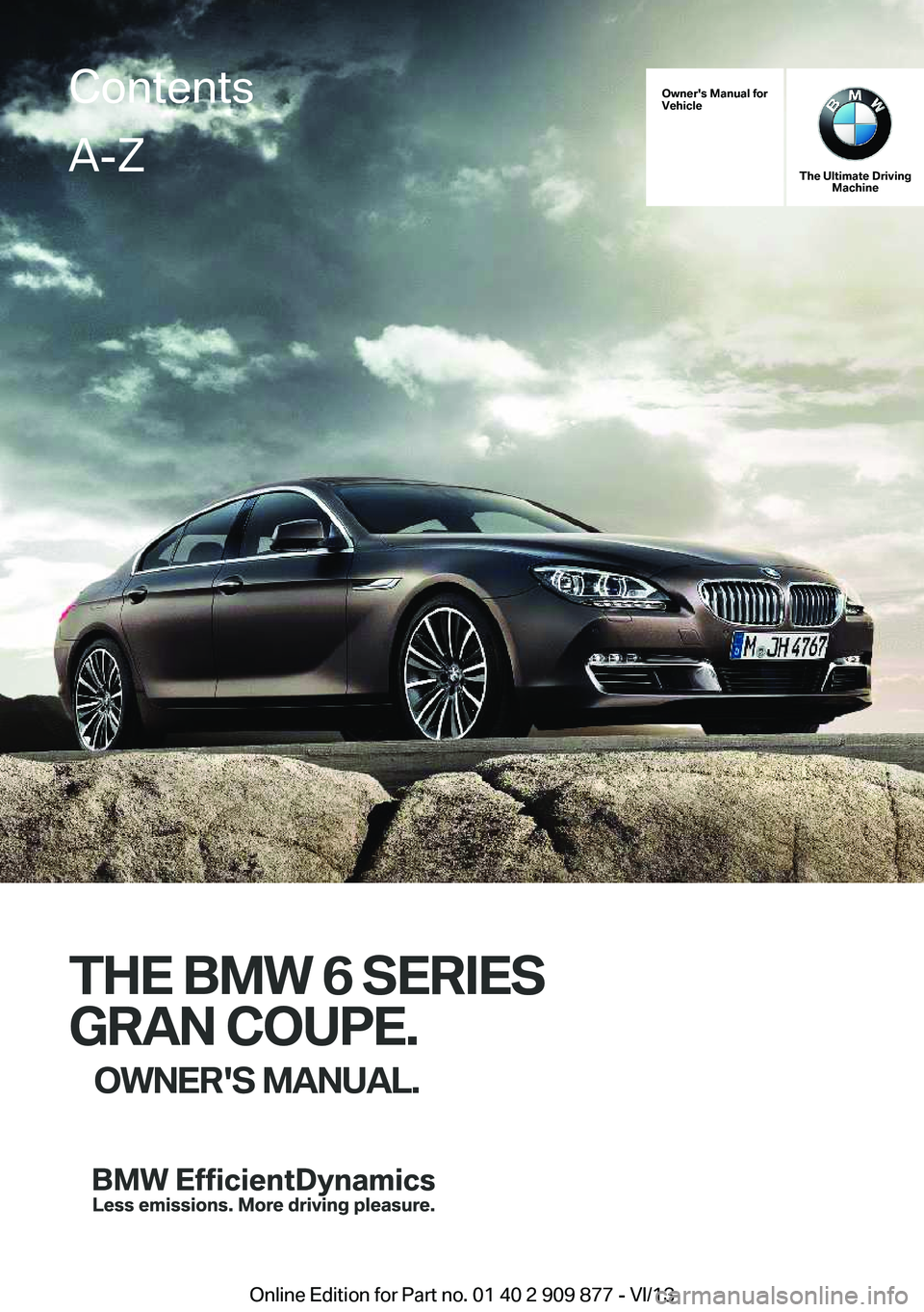 BMW 650I XDRIVE GRAN COUPE 2014  Owners Manual 