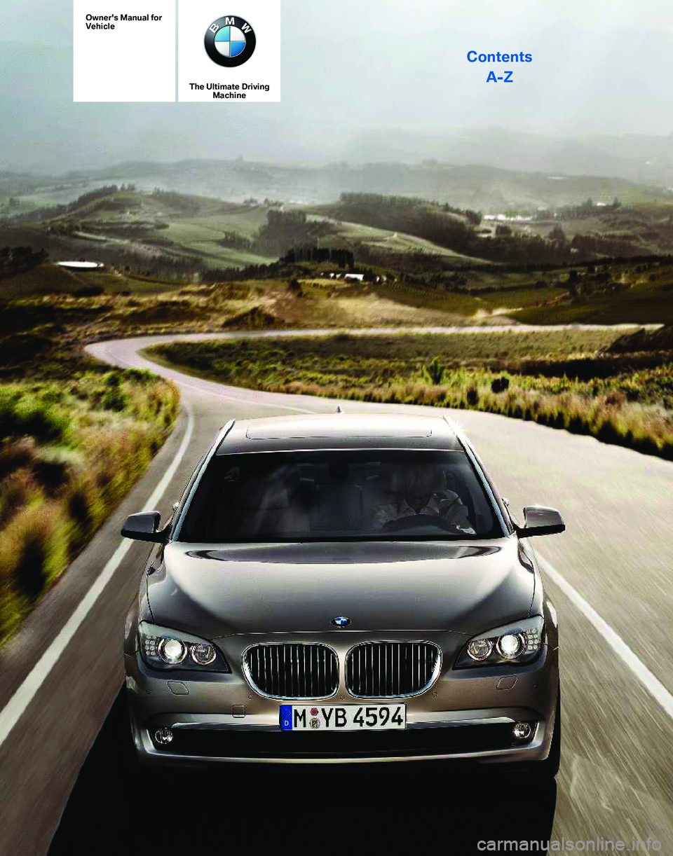 BMW 750I XDRIVE SEDAN 2010  Owners Manual 