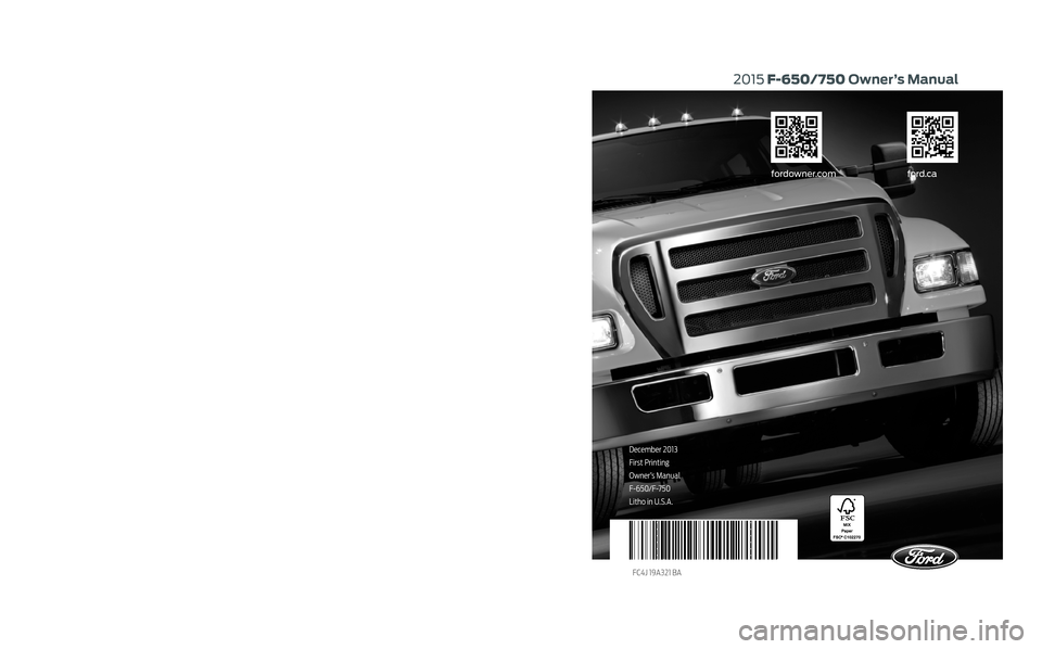 FORD F750 2015 13.G Owners Manual 
