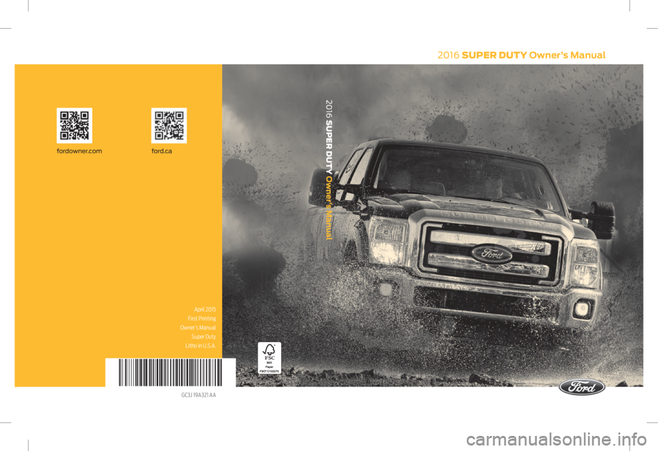 FORD F250 SUPER DUTY 2016  Owners Manual 