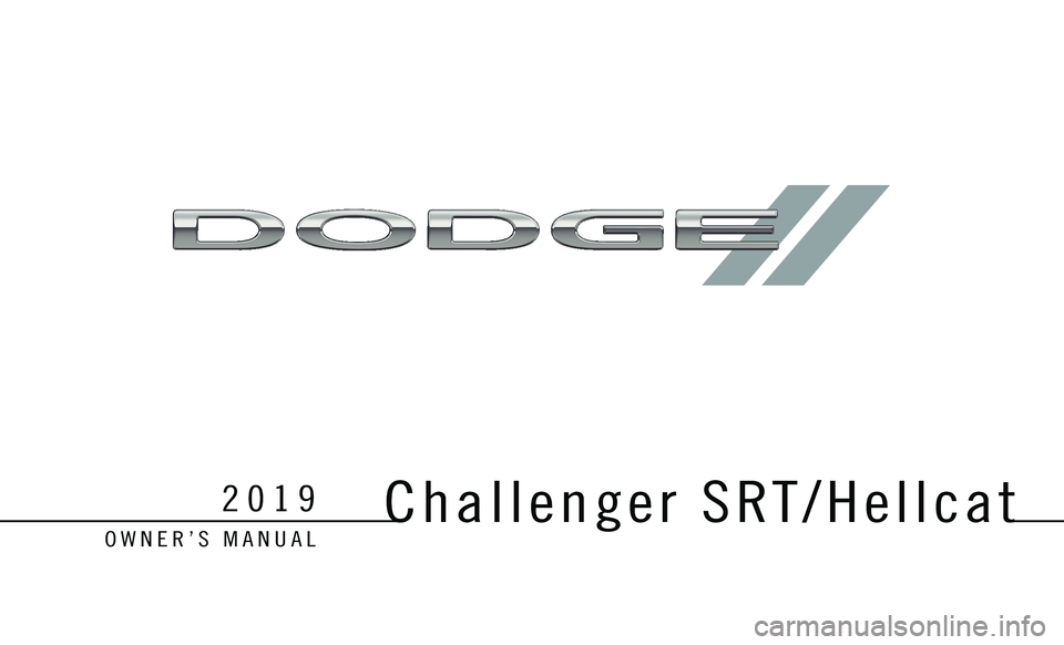 DODGE CHALLENGER SRT 2019  Owners Manual 