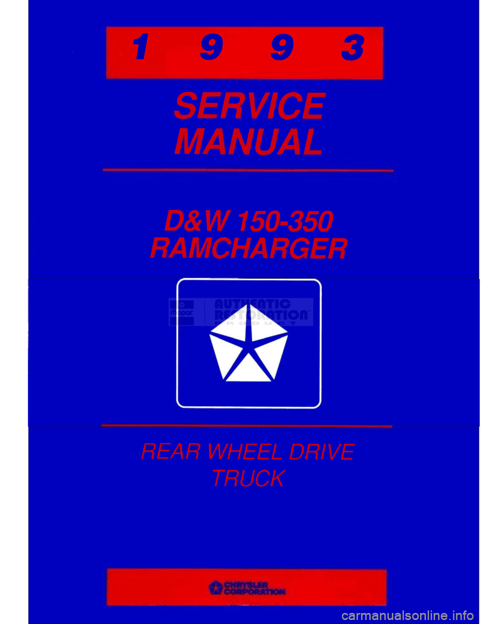 DODGE TRUCK 1993  Service Repair Manual 