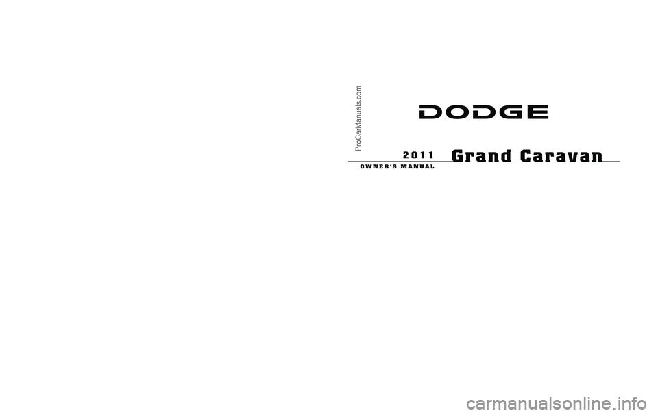 DODGE CARAVAN 2011  Owners Manual 