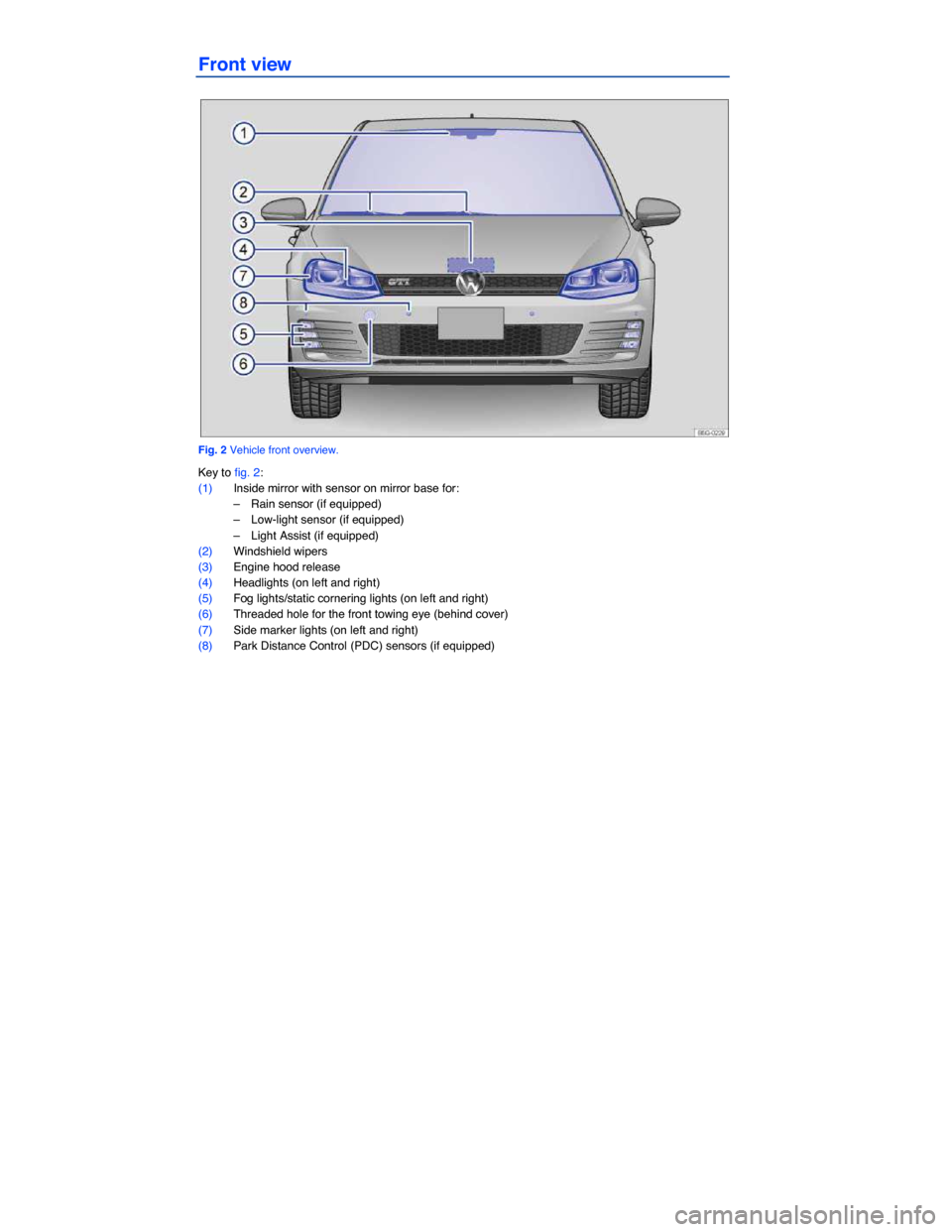 VOLKSWAGEN GOLF GTI 2015 5G / 7.G Owners Manual (402 Pages)