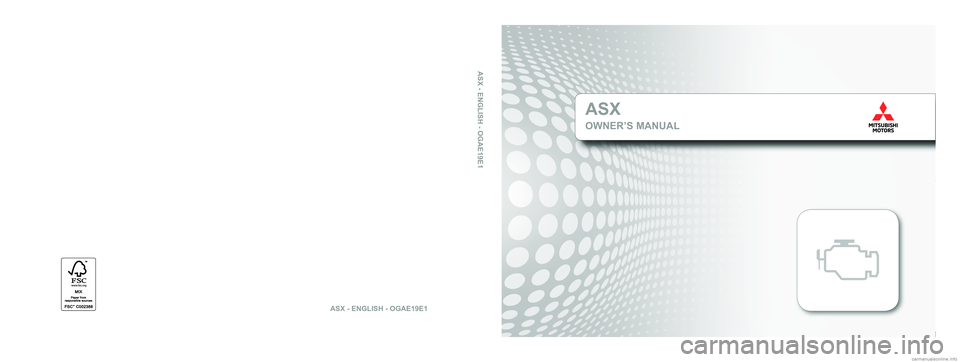 MITSUBISHI ASX 2019  Owners Manual (in English) 