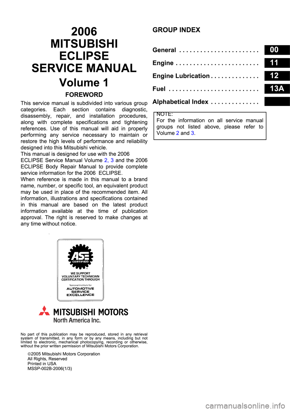 MITSUBISHI SPYDER 2006  Service Repair Manual 