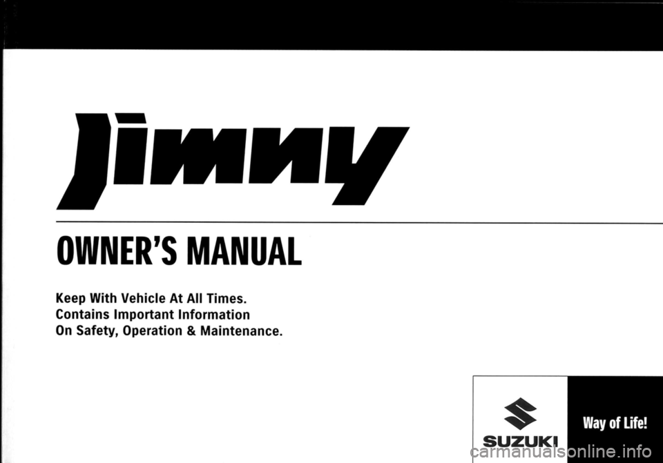 SUZUKI JIMNY 2012  Owners Manual 