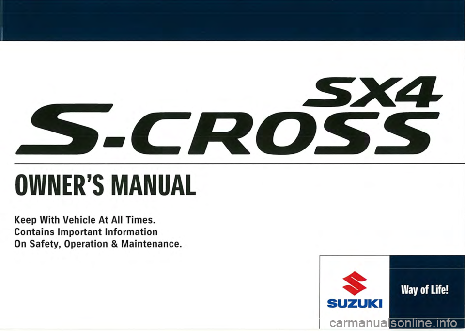 SUZUKI SX4 2014  Owners Manual 