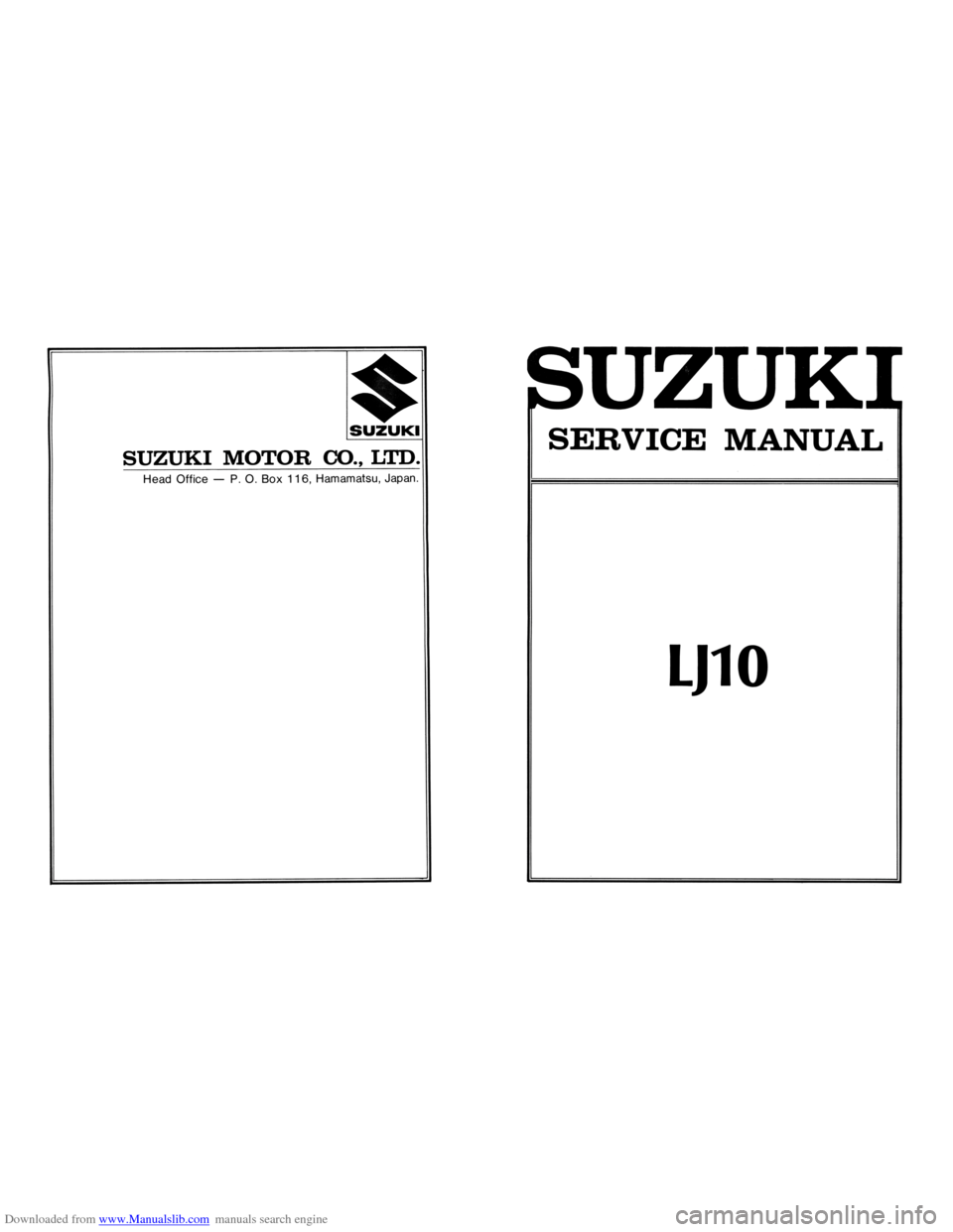 SUZUKI LJ10 1972 1.G Service Workshop Manual 