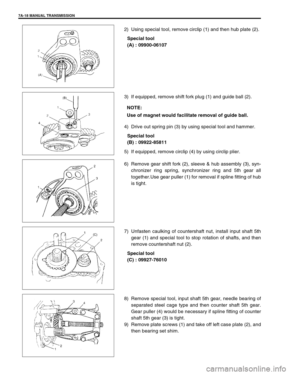 SUZUKI SWIFT 2000 1.G Transmission Service User Guide (447 Pages)