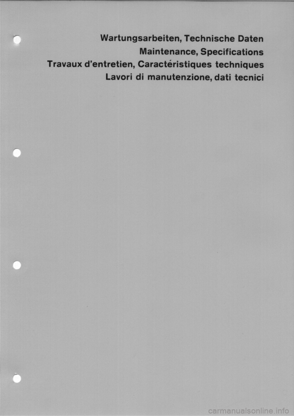 PORSCHE 914 1970 1.G Technical Data Workshop Manual 