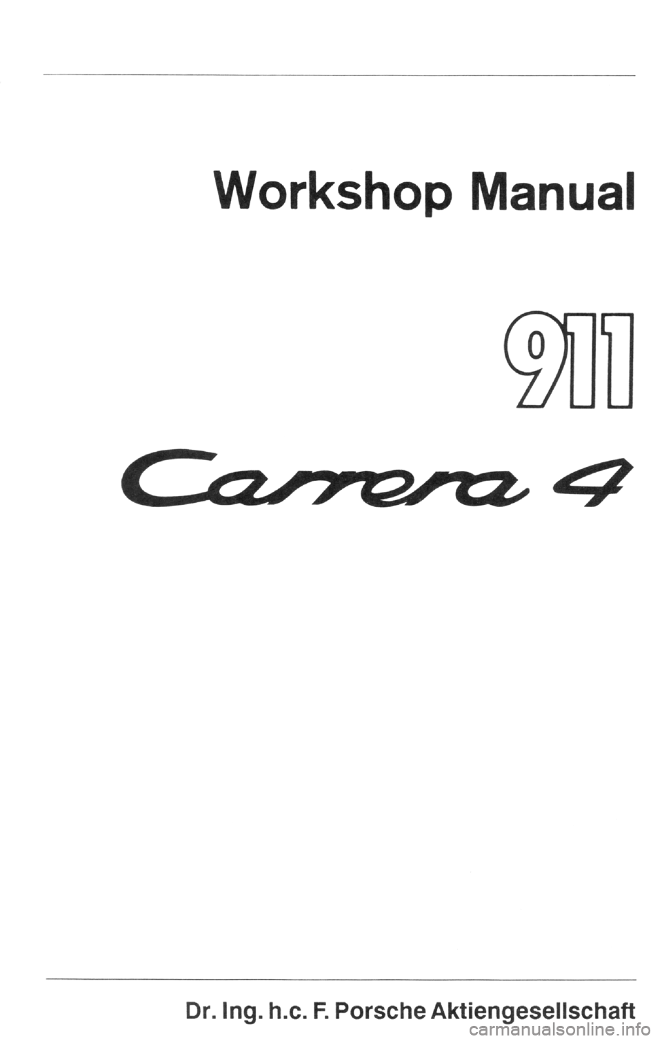 PORSCHE 964 1985 2.G Service Workshop Manual 3 