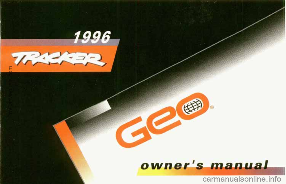 CHEVROLET TRACKER 1996  Owners Manual 