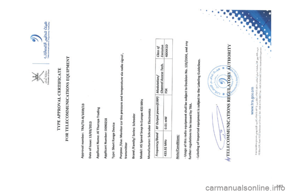 PEUGEOT 4008 2017  Manuale duso (in Italian) 363
4008_it_Chap12_certificats_ed01-2016  