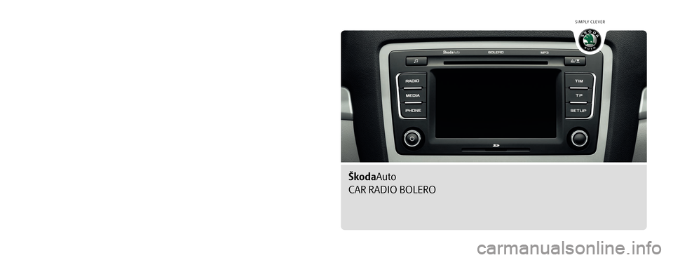 SKODA OCTAVIA 2010 2.G / (1Z) Bolero Car Radio Manual (24 Pages)