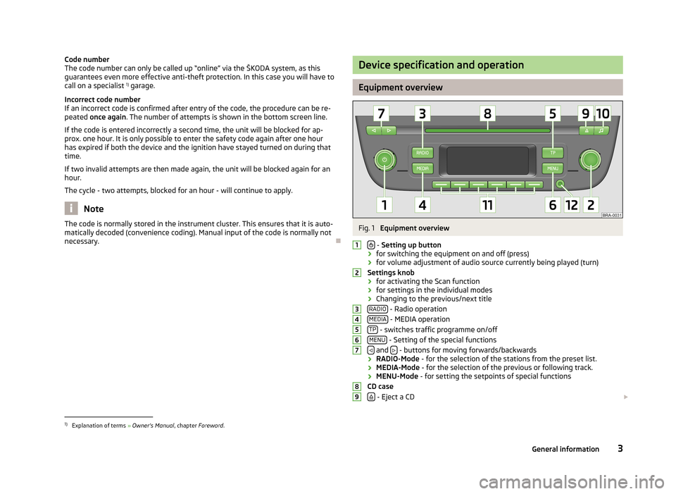 SKODA CITIGO 2015 1.G Funky Car Radio Manual (13 Pages)