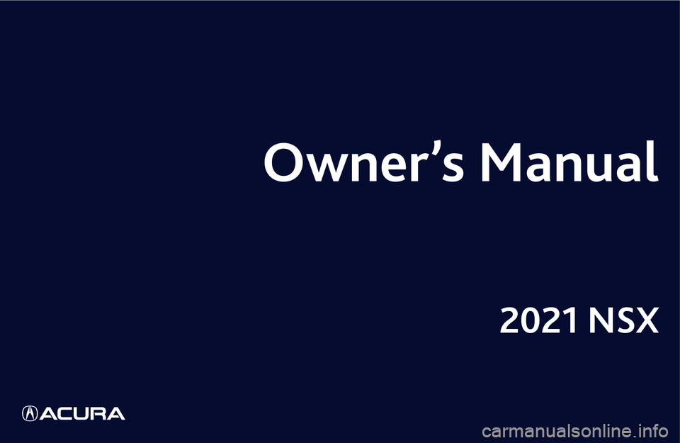 ACURA NSX 2021  Owners Manual 