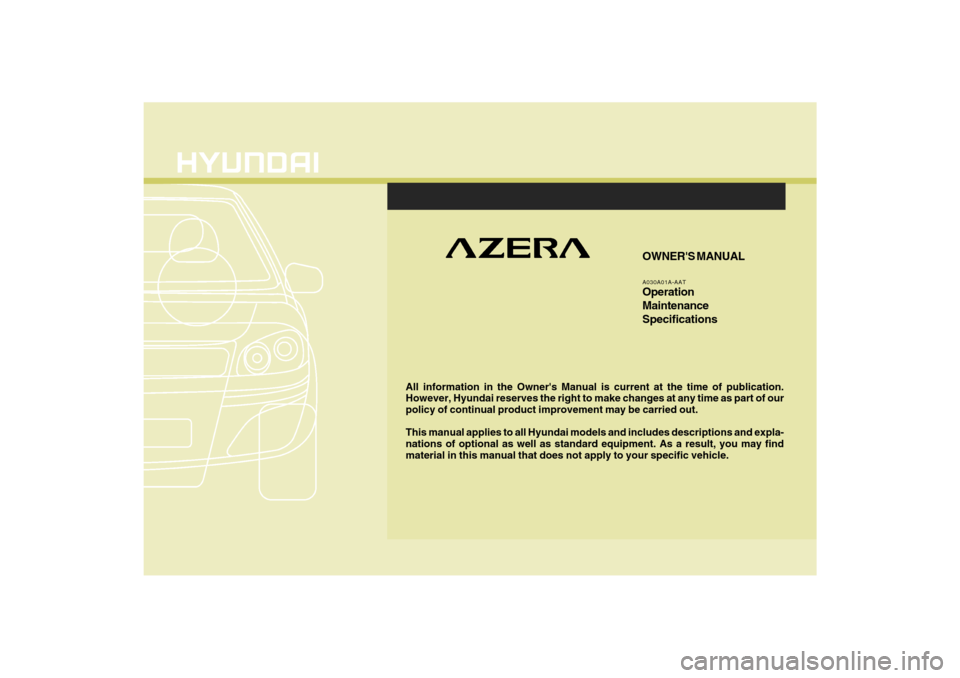 Hyundai Azera 2009  Owners Manual 