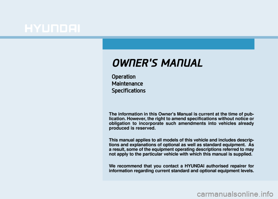 Hyundai Kona 2019  Owners Manual - RHD (UK, Australia) 