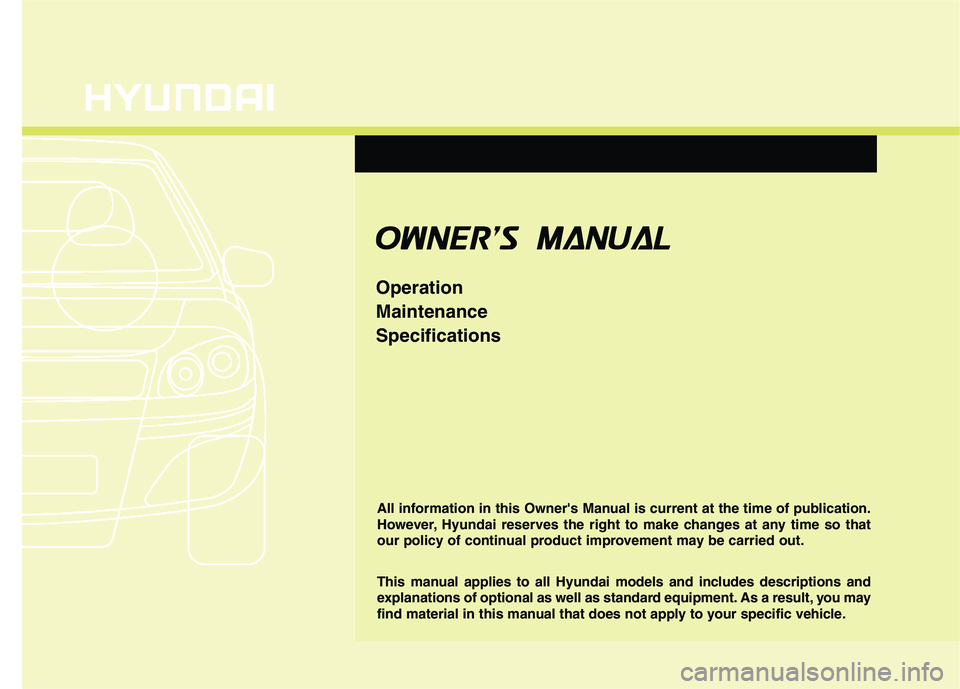 HYUNDAI TUCSON 2013  Owners Manual 