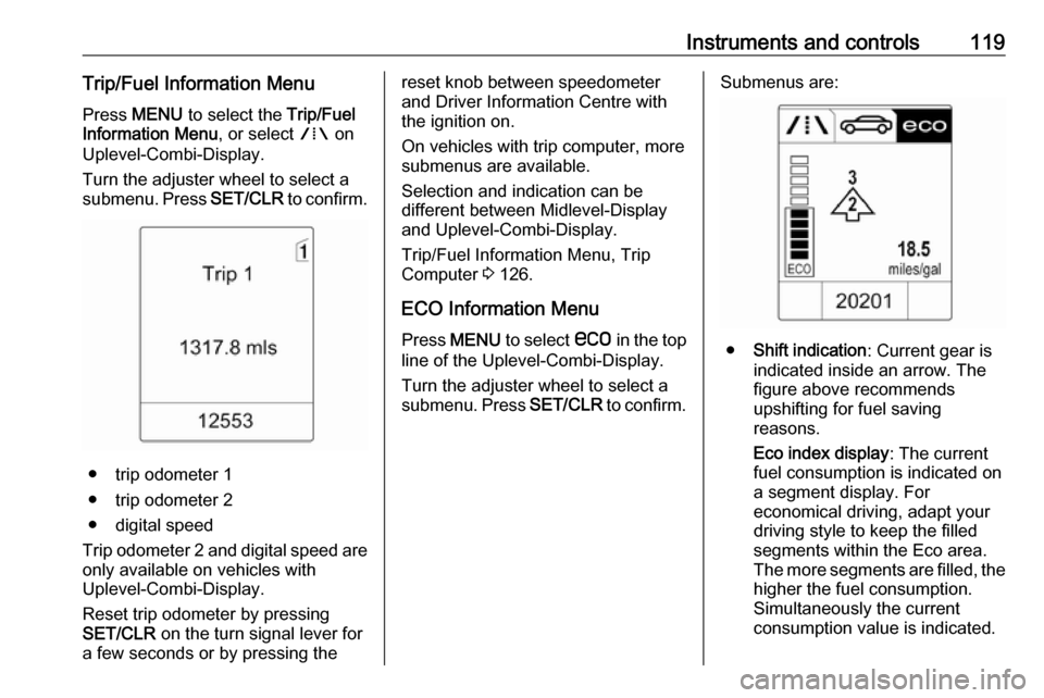 zafira trip computer display