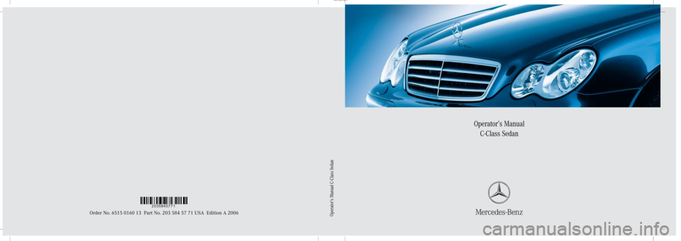 MERCEDES-BENZ C350 2006 W203 Owners Manual 