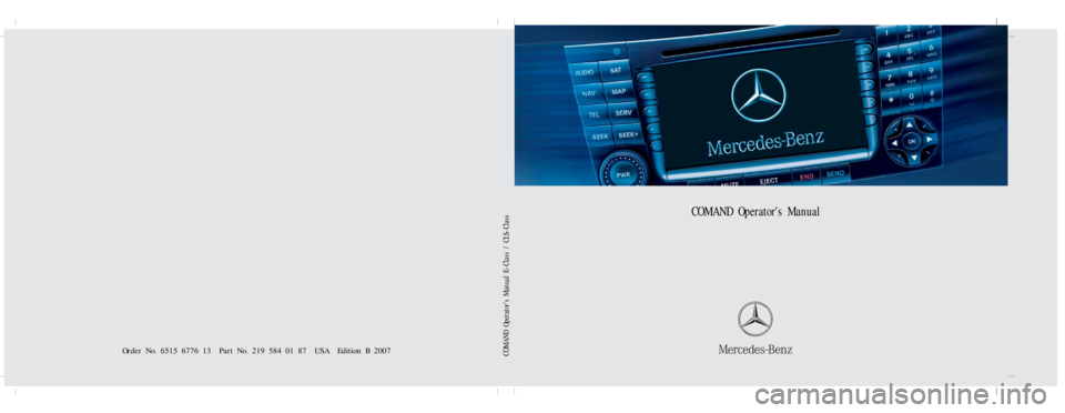 MERCEDES-BENZ CLS-Class 2007 W219 Comand Manual 