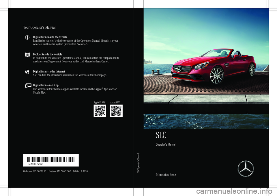 MERCEDES-BENZ SLC ROADSTER 2020  Owners Manual 