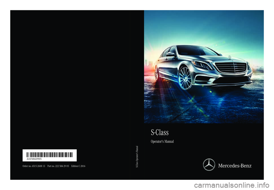 MERCEDES-BENZ S CLASS 2016  Owners Manual 