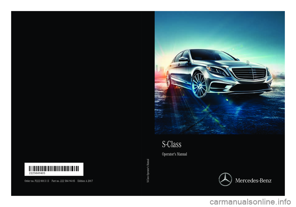 MERCEDES-BENZ S CLASS 2017  Owners Manual 