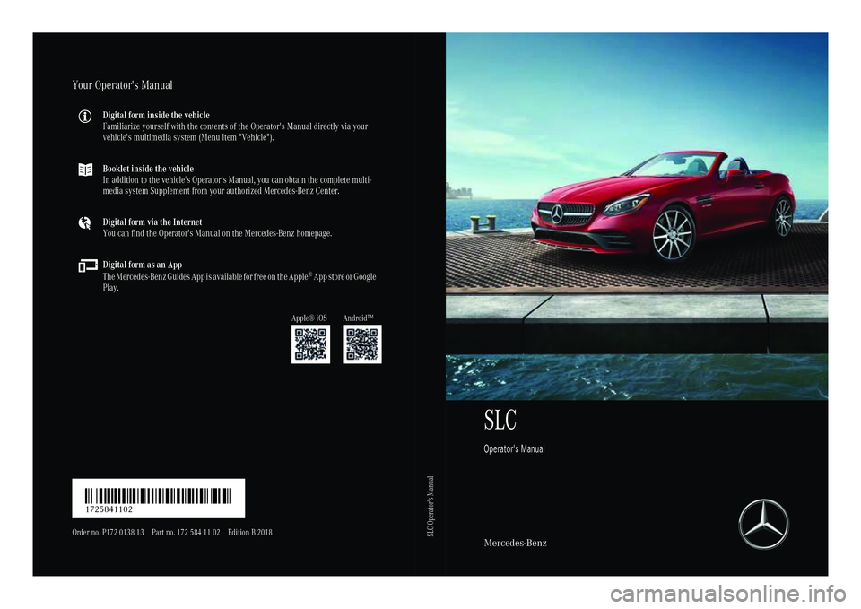 MERCEDES-BENZ SLC 2018  Owners Manual 