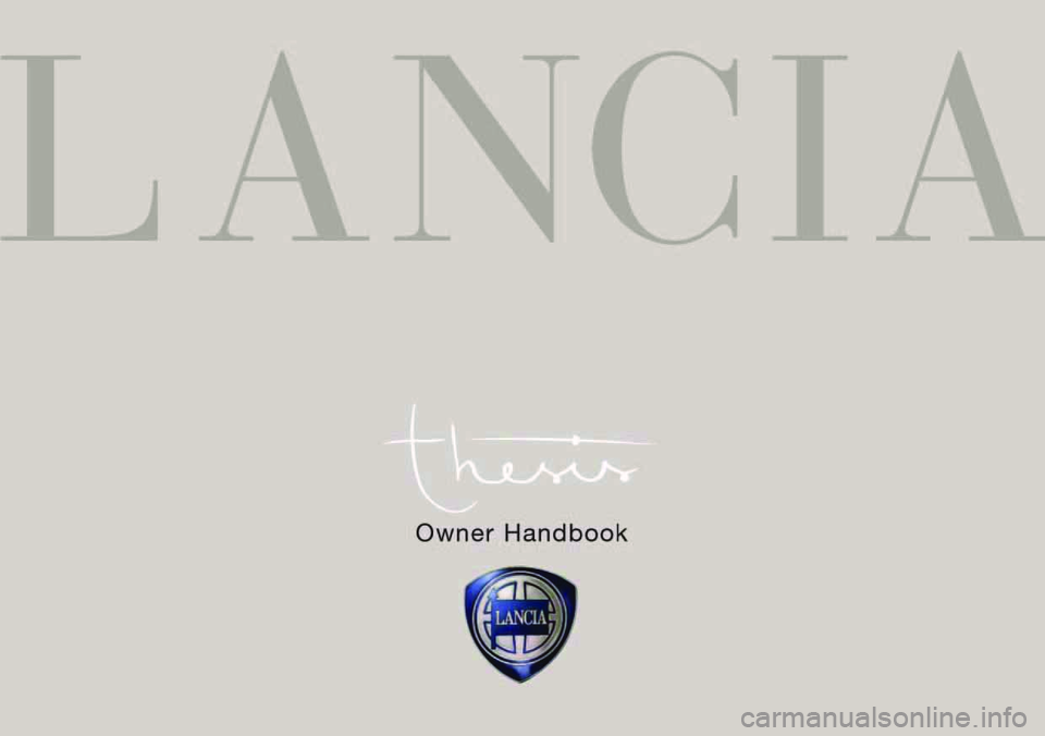 Lancia Thesis 2007  Owner handbook (in English) 