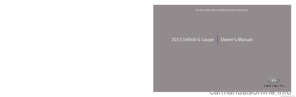INFINITI G COUPE 2013  Owners Manual 