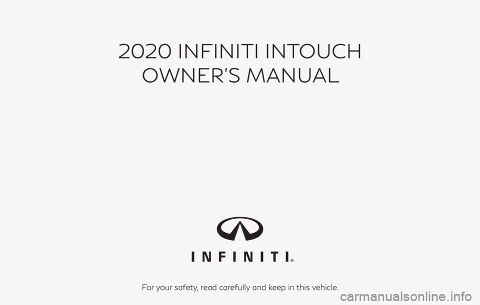INFINITI QX50 2020  Infiniti Connection 