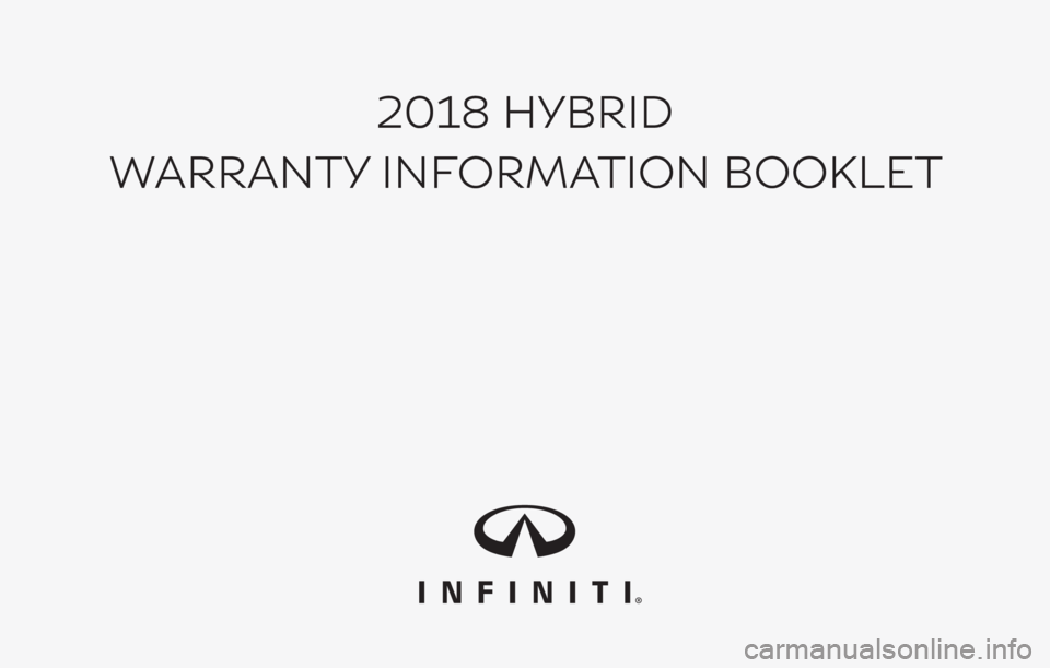 INFINITI Q50 HYBRID 2018  Warranty Information Booklet 