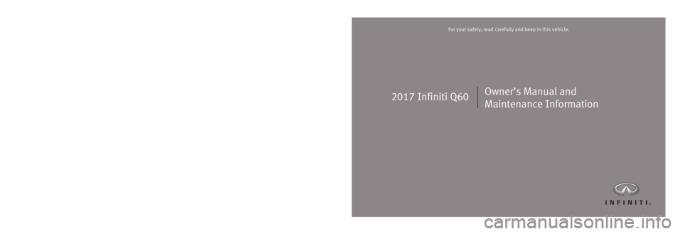 INFINITI Q60 COUPE 2017  Owners Manual 