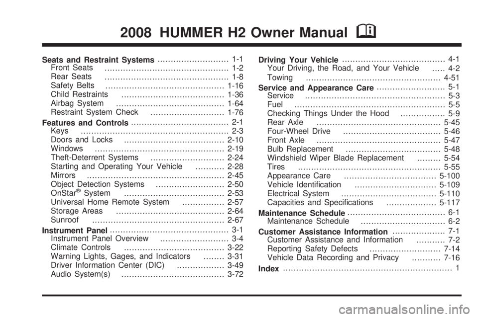 HUMMER H2 2008  Owners Manual 