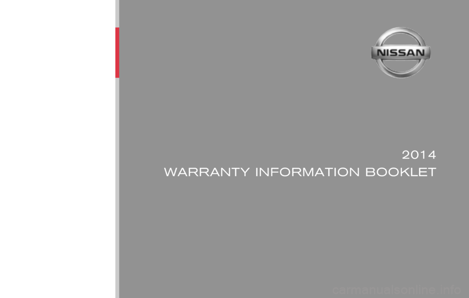 NISSAN TITAN 2014 1.G Warranty Booklet 