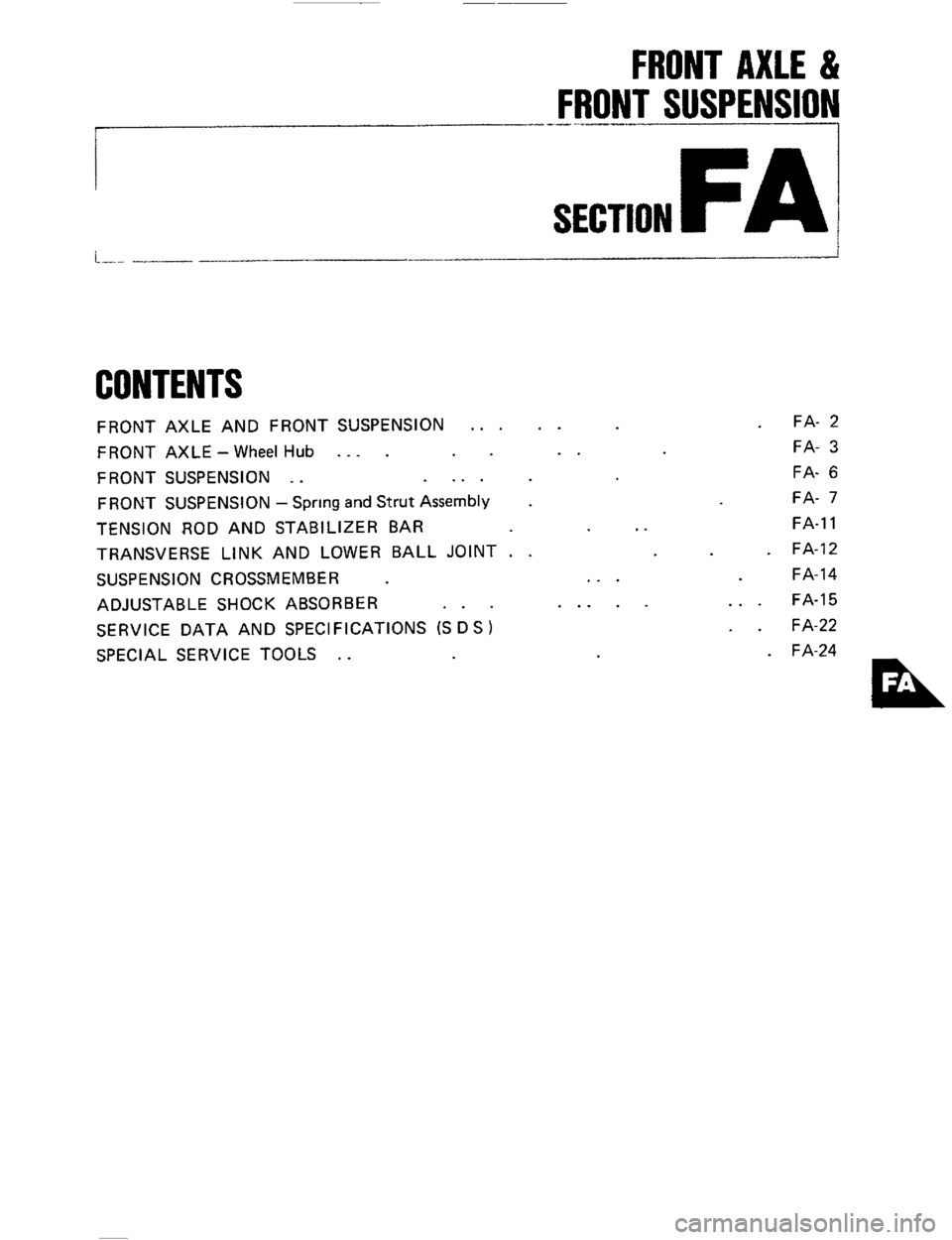 NISSAN 300ZX 1984 Z31 Front Suspension Workshop Manual 