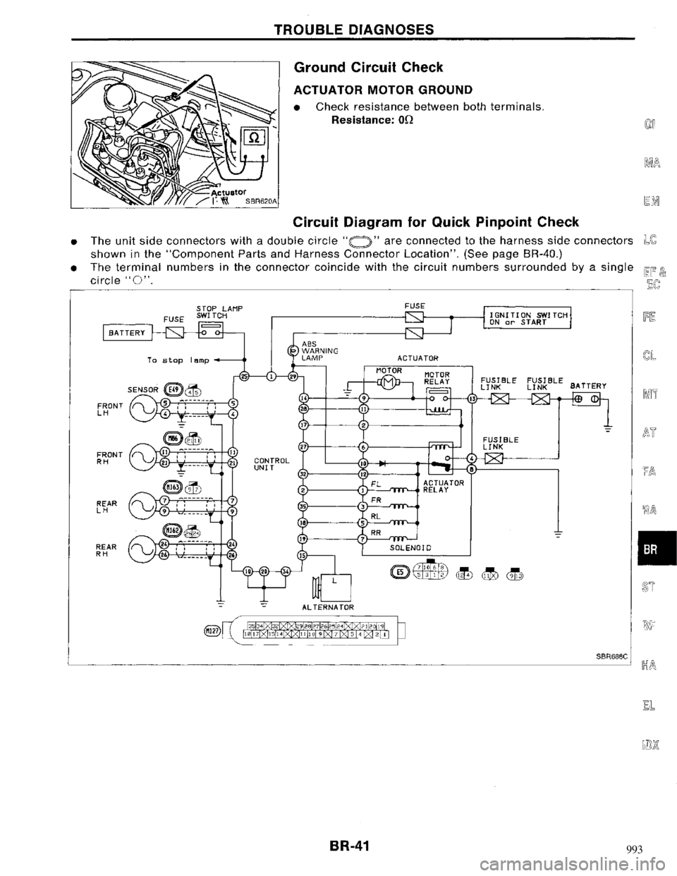 NISSAN MAXIMA 1994 A32 / 4.G Brake System Service Manual 993 